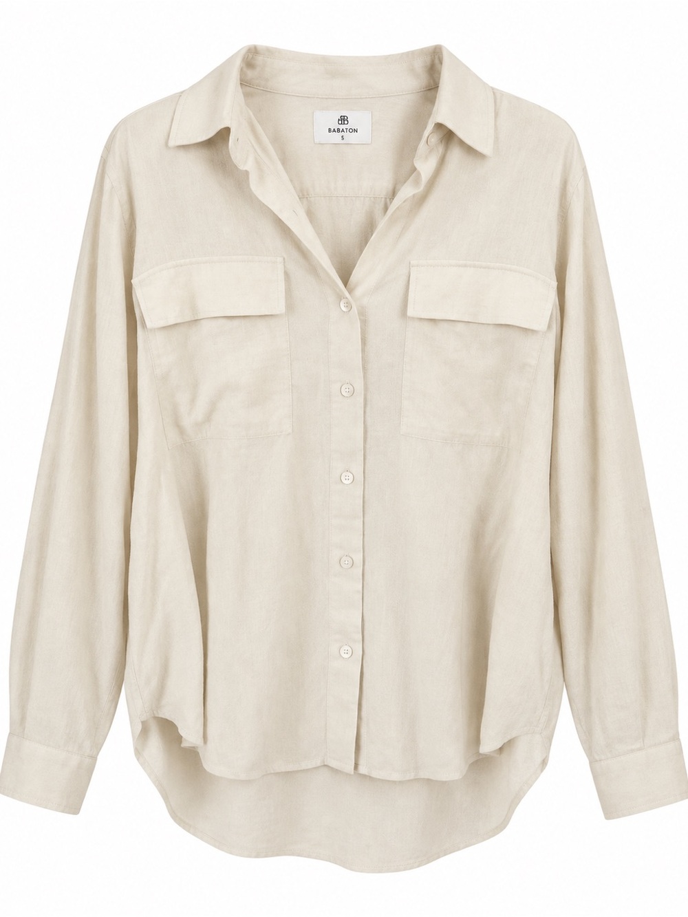 Babaton Cream Button-Down Utility Shirt